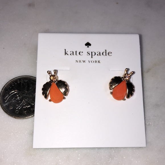 NWT Kate Spade Unwanted Visitors Ladybug Earrings - Picture 2 of 4
